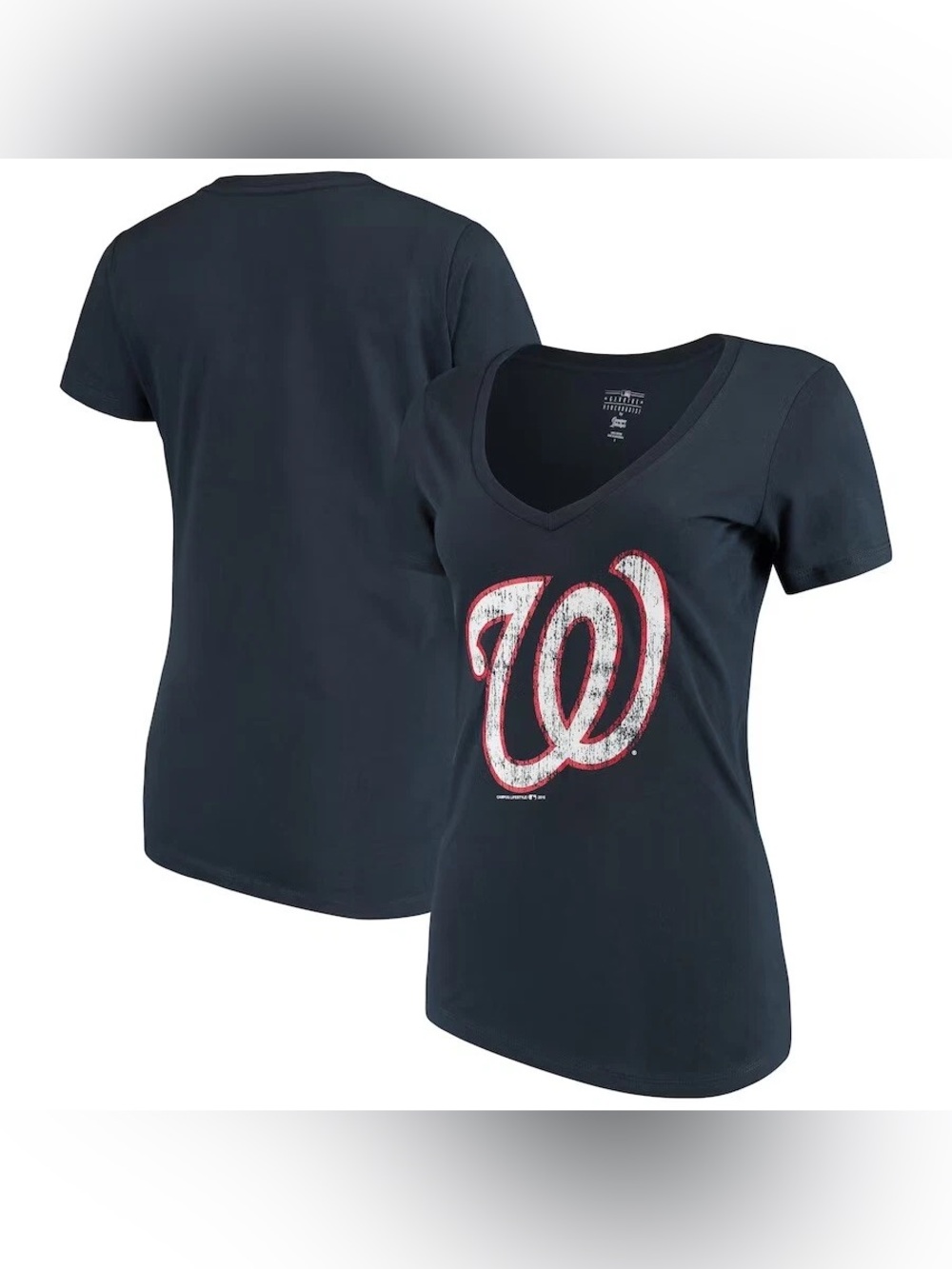 Washington Nationals MLB Campus Lifestyle Navy T-Shirt Women’s Size XXL New NWT